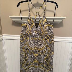 INC International Concepts Yellow and Black Halter Sundress